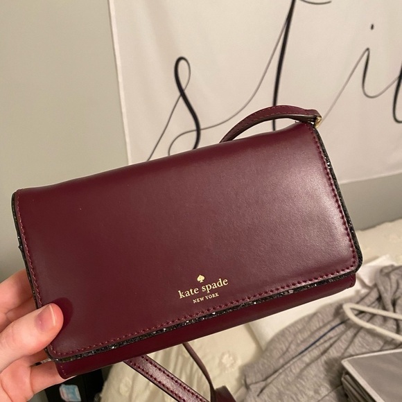 Kate Spade Connie Crossbody Bag Plum Glitter - Picture 12 of 15